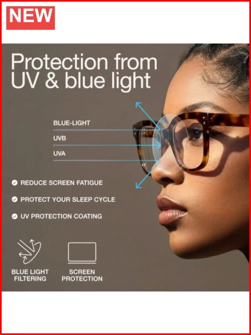 Oversized Blue Light Blocking Glasses for Women - Stylish Chunky Frames UV400